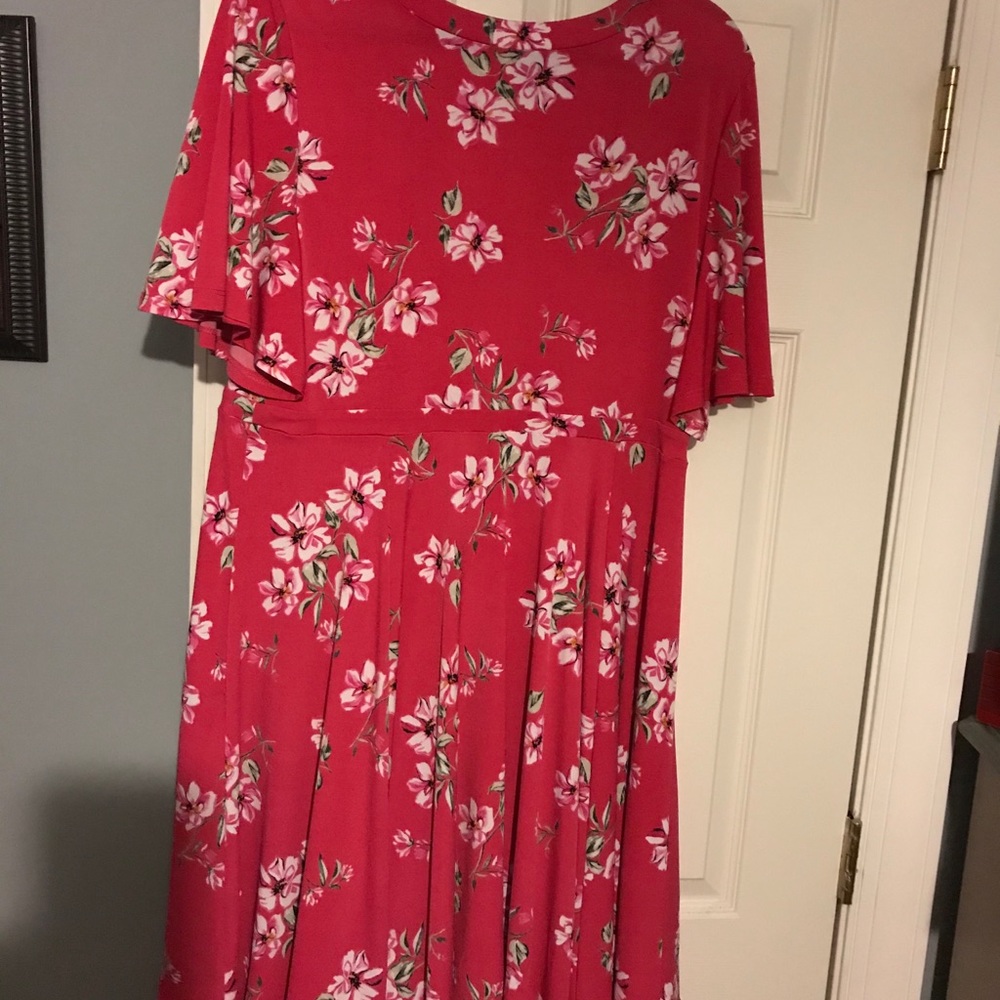 Torrid. Hot pink short floral dress. size 1. - Picture 3 of 6